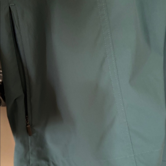 Athleta Advantage Poplin Jacket Deep Ocean Teal Ruffle Collar Swing Size medium - Picture 9 of 10